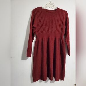 Knit Sweater Dress Burgandie Size 12